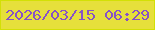 文字の大きさ：5、枠の色：d3e005、背景の色：e6e03b、文字の色：8752c7 無料ブログパーツのブログ時計