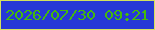 文字の大きさ：4、枠の色：d3e25e、背景の色：2638d7、文字の色：43b90d 無料ブログパーツのブログ時計