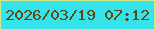 文字の大きさ：2、枠の色：d3e78b、背景の色：35e4ea、文字の色：614710 無料ブログパーツのブログ時計