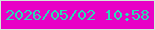 文字の大きさ：1、枠の色：d3e9d9、背景の色：e801c6、文字の色：29dcb5 無料ブログパーツのブログ時計