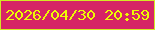 文字の大きさ：2、枠の色：d3ea24、背景の色：d62565、文字の色：edfb04 無料ブログパーツのブログ時計