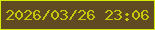 文字の大きさ：2、枠の色：d3eb07、背景の色：604a21、文字の色：c6c60a 無料ブログパーツのブログ時計