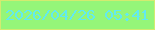 文字の大きさ：5、枠の色：d3eb70、背景の色：95f679、文字の色：62eaf0 無料ブログパーツのブログ時計