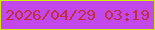 文字の大きさ：1、枠の色：d3ec04、背景の色：c348ea、文字の色：c42c40 無料ブログパーツのブログ時計