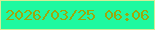 文字の大きさ：2、枠の色：d3ed98、背景の色：1ff9a0、文字の色：9da70d 無料ブログパーツのブログ時計