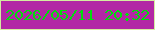 文字の大きさ：4、枠の色：d3eda1、背景の色：b227a5、文字の色：01dd0d 無料ブログパーツのブログ時計
