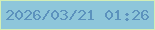 文字の大きさ：4、枠の色：d3eeb6、背景の色：8ec6da、文字の色：5c92bd 無料ブログパーツのブログ時計