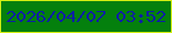 文字の大きさ：2、枠の色：d3ef12、背景の色：04800d、文字の色：0e1ea6 無料ブログパーツのブログ時計