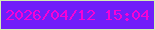 文字の大きさ：1、枠の色：d3efb3、背景の色：711ef9、文字の色：f602d7 無料ブログパーツのブログ時計
