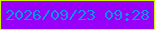 文字の大きさ：3、枠の色：d3f210、背景の色：9801f7、文字の色：0994e7 無料ブログパーツのブログ時計