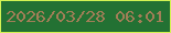 文字の大きさ：3、枠の色：d3f253、背景の色：237133、文字の色：a17e57 無料ブログパーツのブログ時計