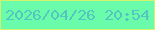 文字の大きさ：5、枠の色：d3f26b、背景の色：6afcaa、文字の色：53c6c1 無料ブログパーツのブログ時計