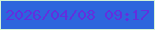 文字の大きさ：5、枠の色：d3f3d7、背景の色：2d66dd、文字の色：6230de 無料ブログパーツのブログ時計