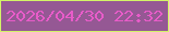 文字の大きさ：4、枠の色：d3f468、背景の色：955894、文字の色：e85cc9 無料ブログパーツのブログ時計
