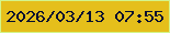 文字の大きさ：1、枠の色：d3f58b、背景の色：e5bf1b、文字の色：030e30 無料ブログパーツのブログ時計