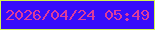 文字の大きさ：1、枠の色：d3f64f、背景の色：380cfc、文字の色：dd3b9c 無料ブログパーツのブログ時計