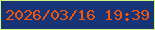文字の大きさ：2、枠の色：d3f688、背景の色：173476、文字の色：f15509 無料ブログパーツのブログ時計