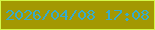 文字の大きさ：2、枠の色：d3f749、背景の色：a39802、文字の色：37abca 無料ブログパーツのブログ時計