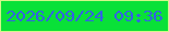 文字の大きさ：3、枠の色：d3f78a、背景の色：09e138、文字の色：3362e2 無料ブログパーツのブログ時計