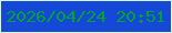 文字の大きさ：2、枠の色：d3f7e6、背景の色：1548d6、文字の色：00a236 無料ブログパーツのブログ時計