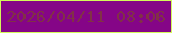 文字の大きさ：5、枠の色：d3f85a、背景の色：850587、文字の色：813147 無料ブログパーツのブログ時計