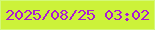 文字の大きさ：2、枠の色：d3f879、背景の色：ccf239、文字の色：ac1ad0 無料ブログパーツのブログ時計