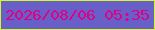 文字の大きさ：5、枠の色：d3f926、背景の色：685fc9、文字の色：dc0281 無料ブログパーツのブログ時計