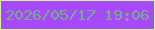文字の大きさ：3、枠の色：d3f982、背景の色：a748fa、文字の色：74b082 無料ブログパーツのブログ時計
