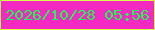 文字の大きさ：2、枠の色：d3fb4a、背景の色：f329c1、文字の色：15fe50 無料ブログパーツのブログ時計