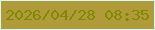 文字の大きさ：4、枠の色：d3fbf4、背景の色：b19a39、文字の色：7f8903 無料ブログパーツのブログ時計