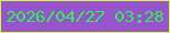 文字の大きさ：5、枠の色：d3fc39、背景の色：9754cd、文字の色：2df053 無料ブログパーツのブログ時計