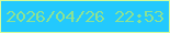 文字の大きさ：2、枠の色：d3fc9c、背景の色：23c9fd、文字の色：8ae295 無料ブログパーツのブログ時計