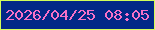 文字の大きさ：1、枠の色：d3fd59、背景の色：032887、文字の色：f971c7 無料ブログパーツのブログ時計