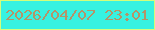 文字の大きさ：5、枠の色：d3fd7b、背景の色：37f2e1、文字の色：b49469 無料ブログパーツのブログ時計