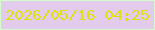 文字の大きさ：2、枠の色：d3fdcb、背景の色：e2cbeb、文字の色：dee010 無料ブログパーツのブログ時計