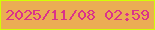 文字の大きさ：2、枠の色：d3fe04、背景の色：ebad54、文字の色：db3389 無料ブログパーツのブログ時計