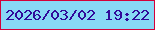 文字の大きさ：2、枠の色：d40039、背景の色：88d8f5、文字の色：310a9a 無料ブログパーツのブログ時計