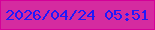 文字の大きさ：1、枠の色：d40098、背景の色：d52ba0、文字の色：2219fa 無料ブログパーツのブログ時計