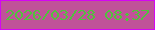 文字の大きさ：5、枠の色：d406f4、背景の色：c05299、文字の色：51c23d 無料ブログパーツのブログ時計