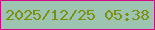 文字の大きさ：5、枠の色：d40786、背景の色：9cc4b0、文字の色：7d8f0f 無料ブログパーツのブログ時計
