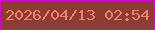 文字の大きさ：5、枠の色：d407cf、背景の色：8c3c34、文字の色：f38363 無料ブログパーツのブログ時計