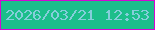 文字の大きさ：4、枠の色：d407d3、背景の色：1cbe8b、文字の色：85cedb 無料ブログパーツのブログ時計