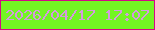 文字の大きさ：1、枠の色：d40886、背景の色：73f523、文字の色：d49ade 無料ブログパーツのブログ時計