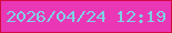 文字の大きさ：1、枠の色：d40c44、背景の色：e937b5、文字の色：80d0e4 無料ブログパーツのブログ時計