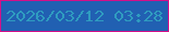 文字の大きさ：5、枠の色：d41089、背景の色：2160b2、文字の色：2f9cc0 無料ブログパーツのブログ時計