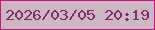 文字の大きさ：3、枠の色：d41184、背景の色：cbb8c2、文字の色：822a6f 無料ブログパーツのブログ時計