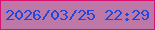 文字の大きさ：5、枠の色：d41371、背景の色：be78a7、文字の色：1f47de 無料ブログパーツのブログ時計