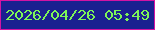 文字の大きさ：4、枠の色：d413a3、背景の色：1b2090、文字の色：7df558 無料ブログパーツのブログ時計