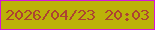 文字の大きさ：4、枠の色：d416d9、背景の色：bcb209、文字の色：ad4431 無料ブログパーツのブログ時計