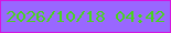 文字の大きさ：1、枠の色：d416df、背景の色：9967ff、文字の色：49d320 無料ブログパーツのブログ時計